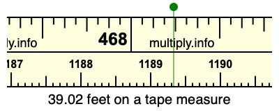 39.02 feet on a tape measure