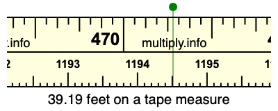 39.19 feet on a tape measure