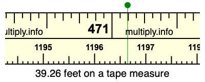 39.26 feet on a tape measure