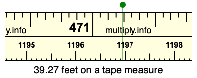39.27 feet on a tape measure