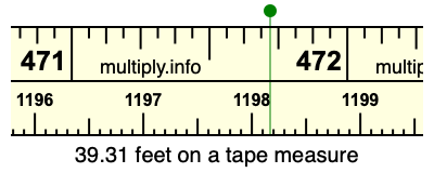 39.31 feet on a tape measure