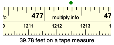 39.78 feet on a tape measure