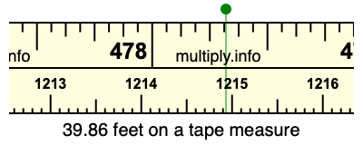 39.86 feet on a tape measure