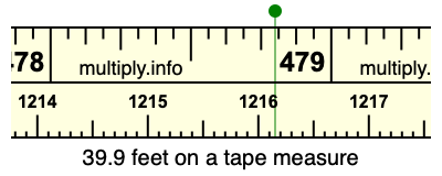 39.9 feet on a tape measure