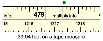 39.94 feet on a tape measure