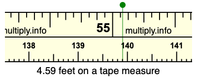 4.59 feet on a tape measure