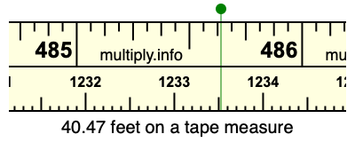 40.47 feet on a tape measure