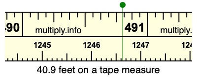 40.9 feet on a tape measure