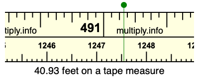 40.93 feet on a tape measure