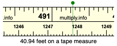 40.94 feet on a tape measure