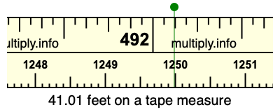 41.01 feet on a tape measure