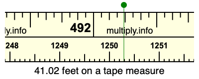 41.02 feet on a tape measure
