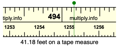 41.18 feet on a tape measure