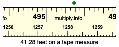 41.28 feet on a tape measure
