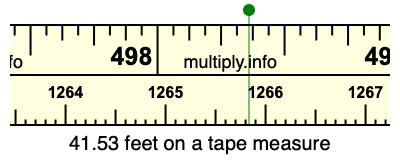 41.53 feet on a tape measure
