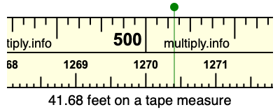 41.68 feet on a tape measure