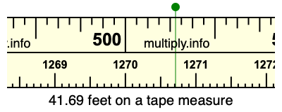 41.69 feet on a tape measure