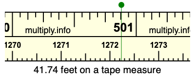 41.74 feet on a tape measure