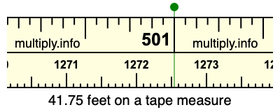 41.75 feet on a tape measure