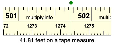 41.81 feet on a tape measure