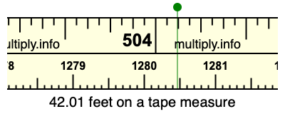 42.01 feet on a tape measure