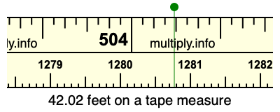 42.02 feet on a tape measure