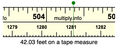 42.03 feet on a tape measure