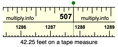 42.25 feet on a tape measure