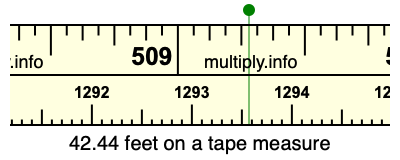 42.44 feet on a tape measure