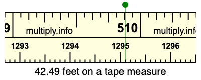 42.49 feet on a tape measure