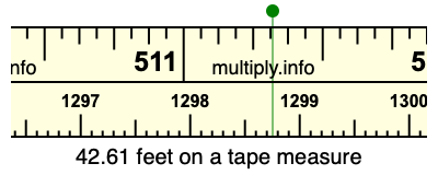 42.61 feet on a tape measure