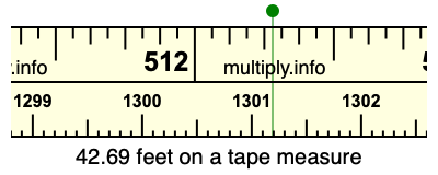 42.69 feet on a tape measure