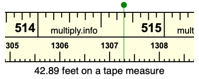 42.89 feet on a tape measure