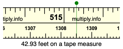 42.93 feet on a tape measure