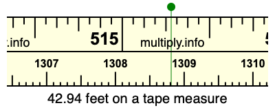 42.94 feet on a tape measure