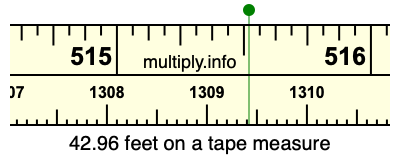 42.96 feet on a tape measure