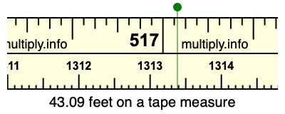 43.09 feet on a tape measure