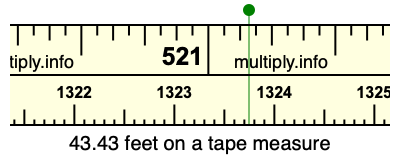 43.43 feet on a tape measure