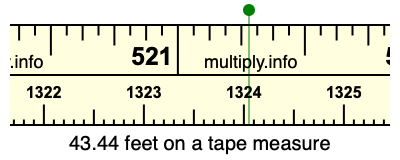 43.44 feet on a tape measure