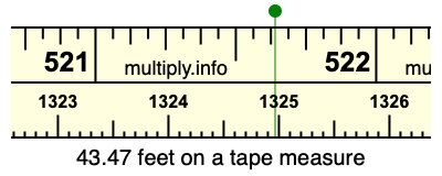 43.47 feet on a tape measure