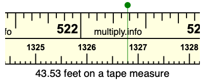 43.53 feet on a tape measure