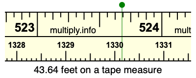 43.64 feet on a tape measure
