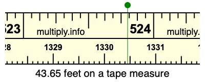 43.65 feet on a tape measure