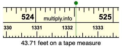 43.71 feet on a tape measure