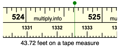 43.72 feet on a tape measure
