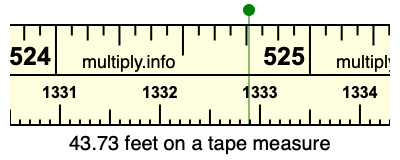 43.73 feet on a tape measure