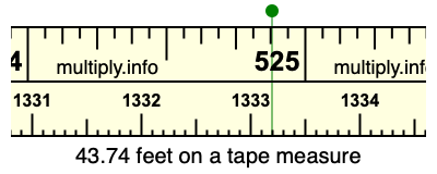 43.74 feet on a tape measure