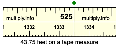 43.75 feet on a tape measure
