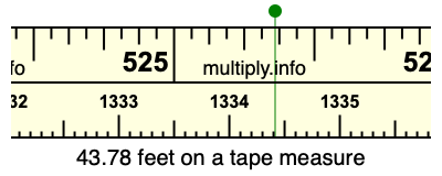 43.78 feet on a tape measure