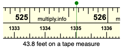 43.8 feet on a tape measure